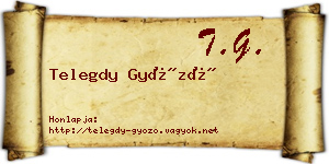 Telegdy Győző névjegykártya